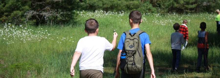 Campers walking